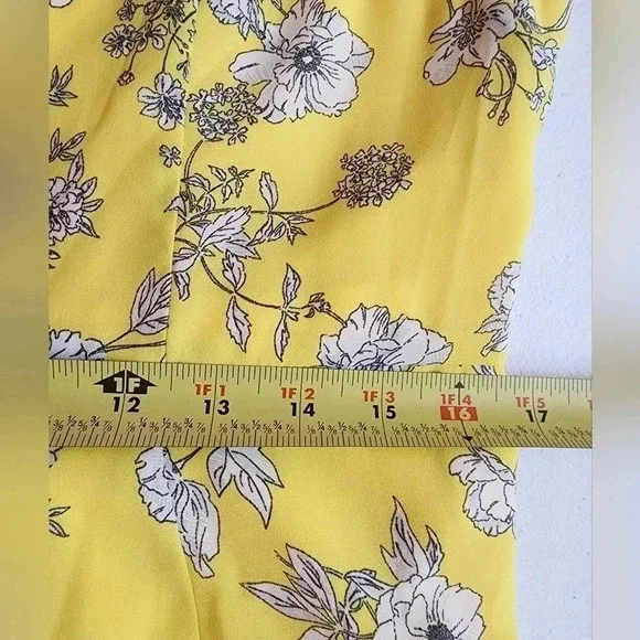 Gianni Bini Aida Floral  Print Off Shoulder Dress Yellow / Ivory Size L NWT - Picture 11 of 15